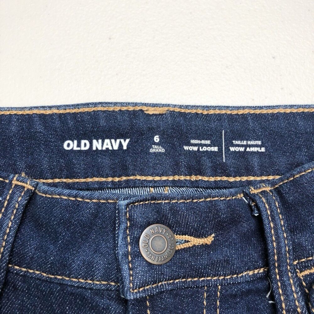 Old Navy Womens Jeans Blue Denim High Rise WOW Straight Leg Stretch Size 6 Tall - Picture 5 of 9